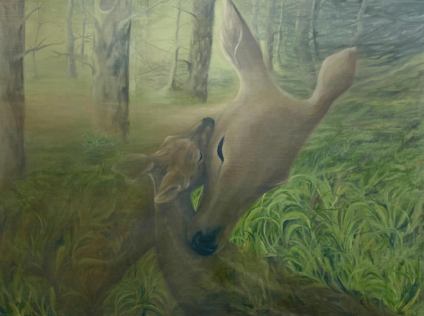 My Mother Was Once A Child Too, 2023, Oil on canvas, 30” x 40”