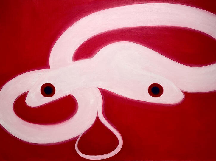 Twin-headed Snake, 2022, Oil on canvas, 30" x 40"